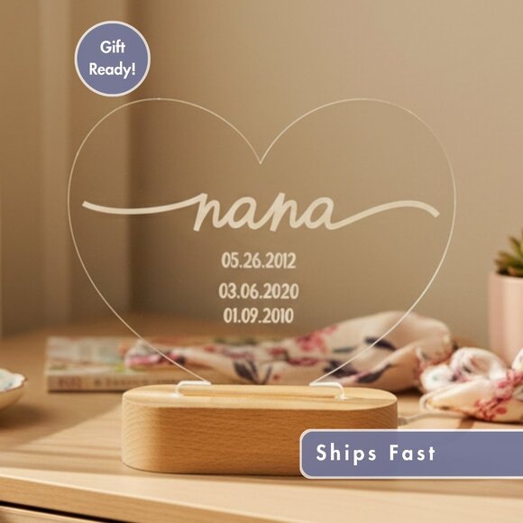 Mother’s Day Personalized Night Light | Custom Gift for Nana, Grandma & Mom - Picture 1 of 8